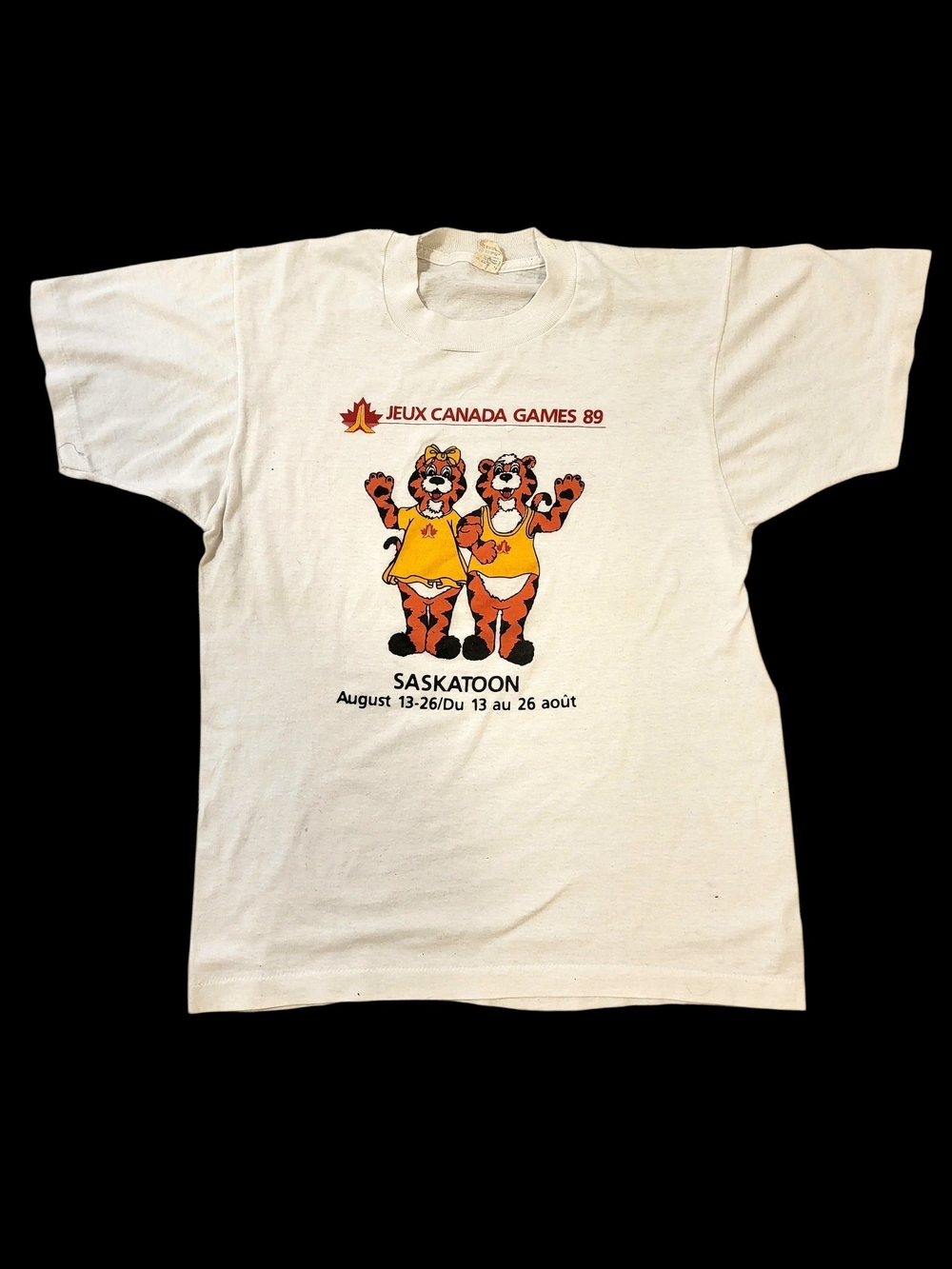 Jeux Canada Games 89 Saskatoon White Event T-Shirt Vingage Retro